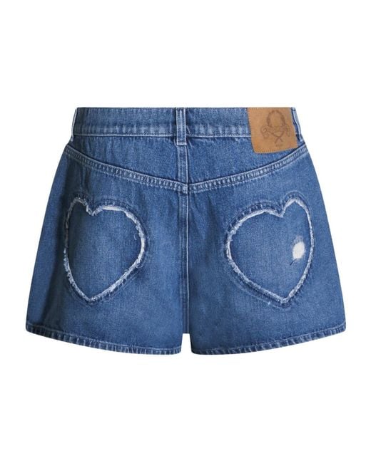 Moschino Blue Denim Shorts With Belt Loops