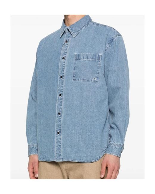 DUNST Blue Pocket Button-Up Shirt for men