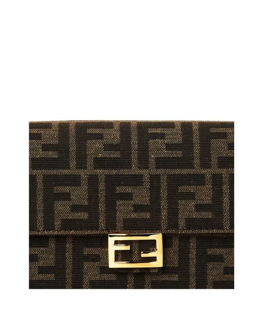 Fendi Black Monogram Printed Rectangular Shoulder Bag