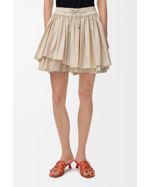 Loewe Natural Draped Drawstring Mini Skirt