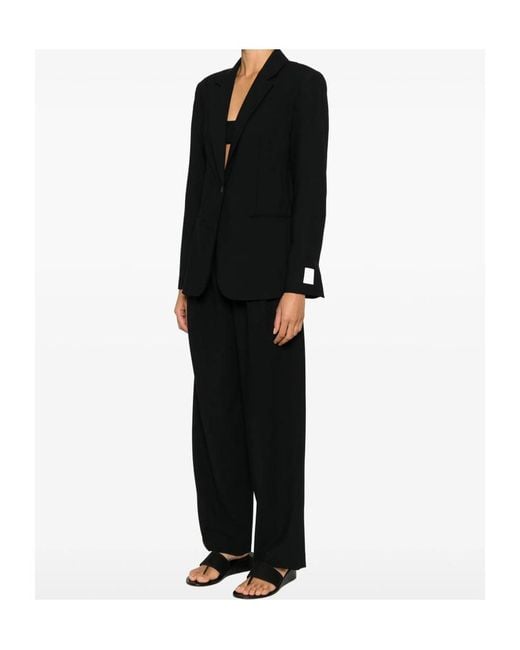 Calvin Klein Black Single-Breasted Logo-Patch Jacket