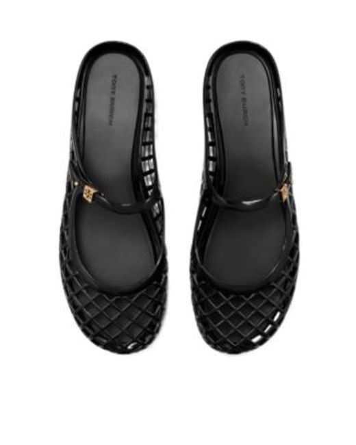 Tory Burch Black Mellow Flat Mules