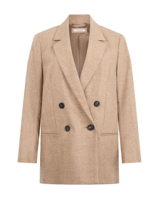 Peserico Natural Elegant Double-Breasted Blazer For Any Occasion