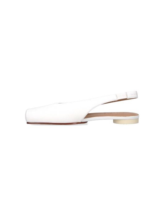 MM6 by Maison Margiela Natural Square Toe Slingback Flat Shoes