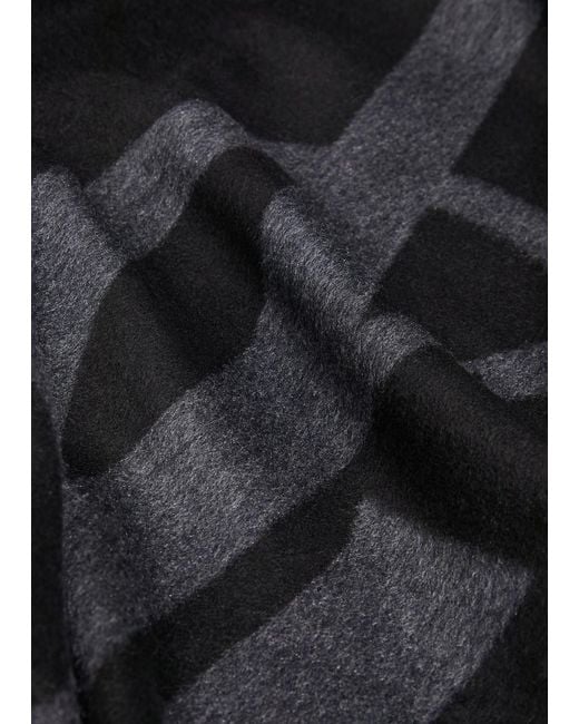 Saint Laurent Black Logo Silk Scarf
