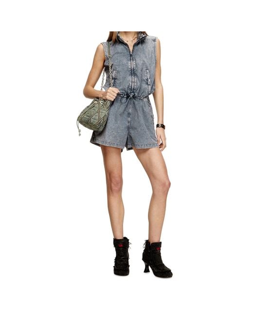 DIESEL Blue J-Annet Denim Sleeveless Jumpsuit