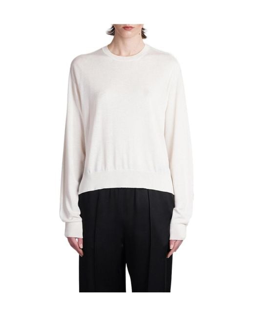 Jil Sander White Crewneck Knitted Jumper