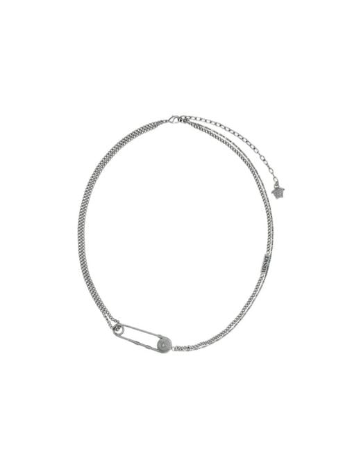 Versace Metallic Safety-Pin Pendant Necklace for men