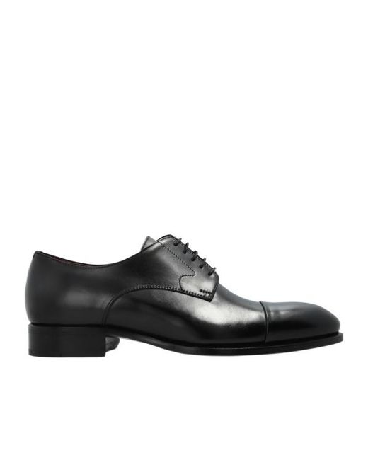 Brioni Black Classic Oxford Lace-Up Shoes for men