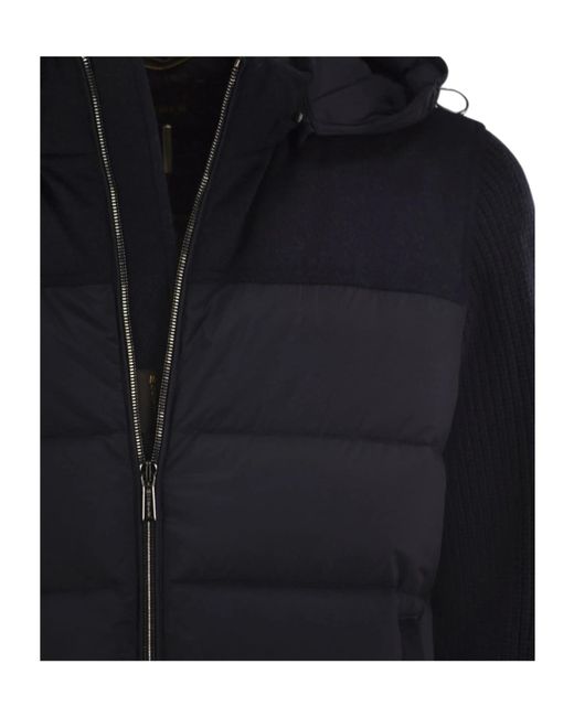 Moorer Black Allori-Lsm Quilted Rib-Knit Jacket for men