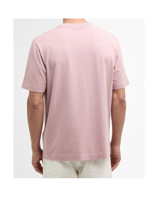 Barbour Pink Logo T-Shirt for men
