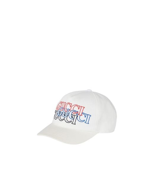 Gucci White Logo-Embroidered Baseball Cap for men