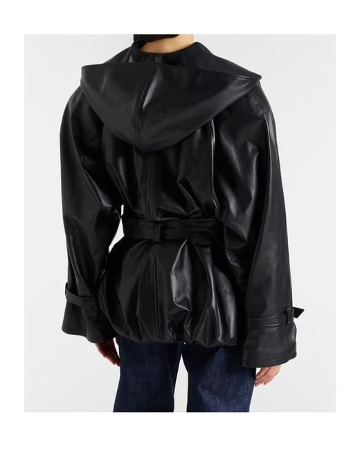 Magda Butrym Black Long-Sleeved Leather Jacket