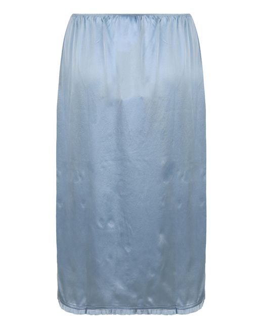 Prada Blue Drawstring Midi Skirt