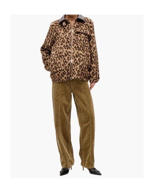 Baum und Pferdgarten Brown Leopard-Print Zip-Up Casual Jacket