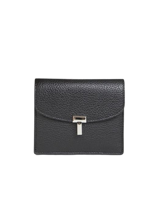 Totême Black Grained-Leather Wallet