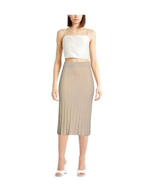 Max Mara Natural Lightweight Knit Midi Skirt