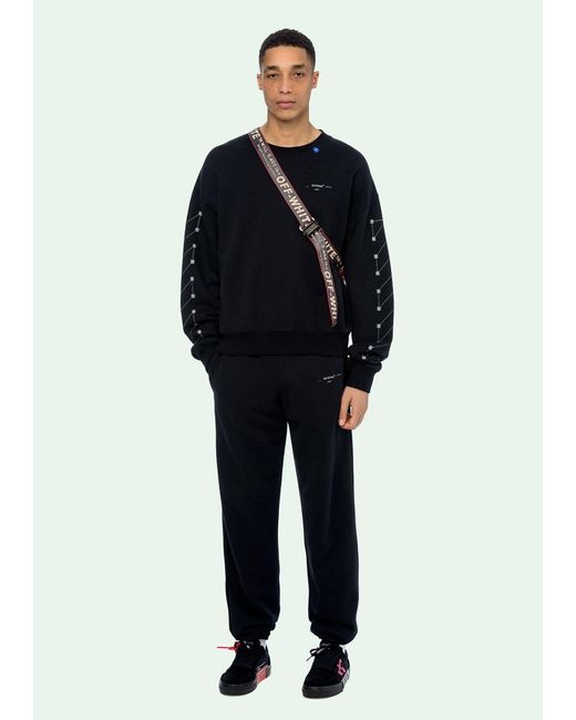 Off-White c/o Virgil Abloh Blue Bian Boxian Same Style Logo Sweater for men