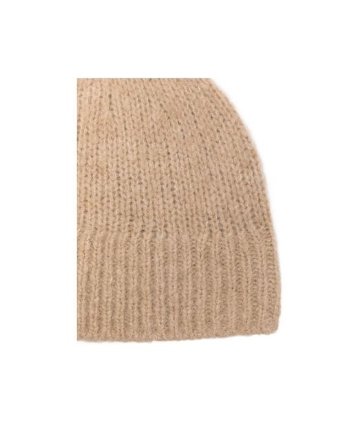 Dries Van Noten Natural Ribbed Knit Hat for men