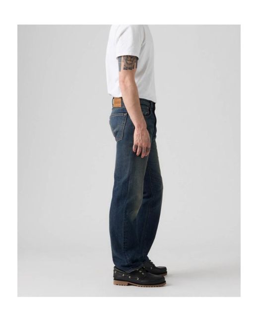 Levi's Blue 555 Relaxed Straight Jeans for men