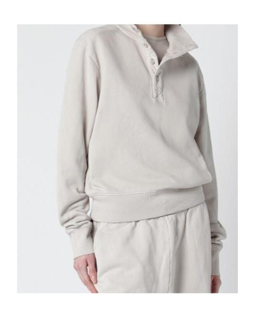 Entire studios Gray Buttoned Stand-Collar Sweater