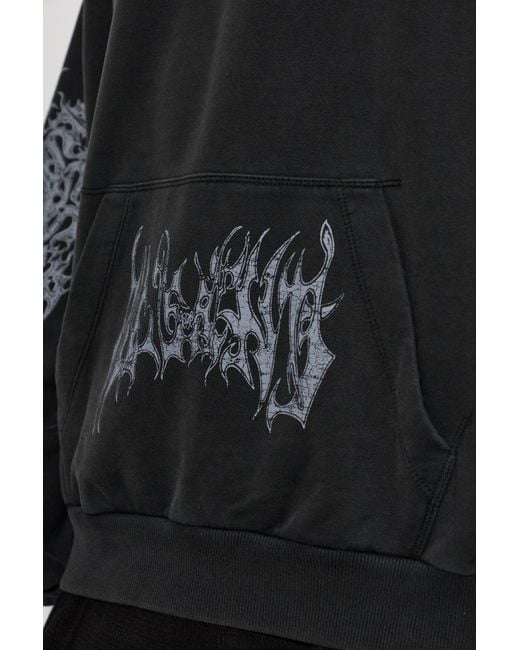 AllSaints Black Helvette Graphic Hoodie for men