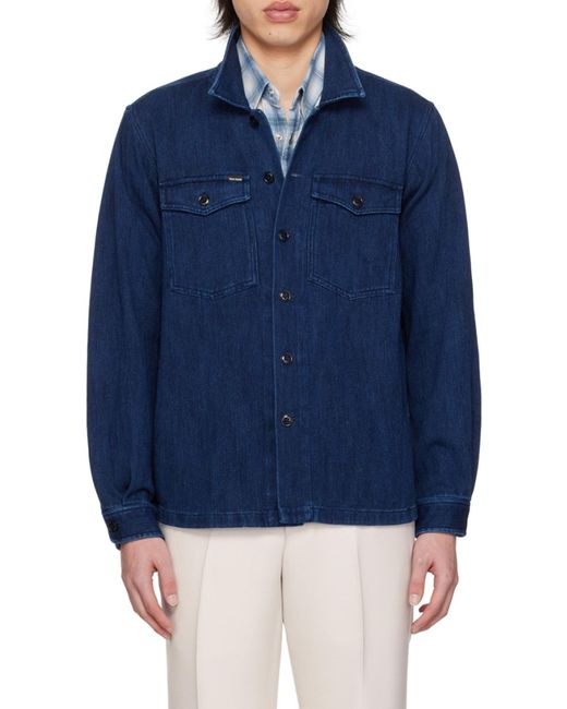 Tom Ford Blue Straight Hem Denim Shirt for men