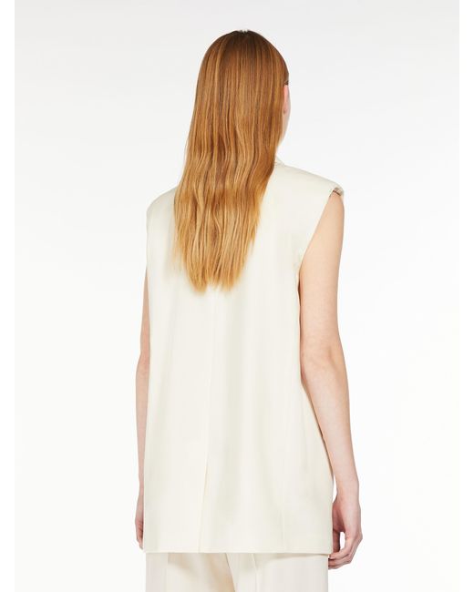 Weekend by Maxmara White Single-Breasted Sleeveless Gilet