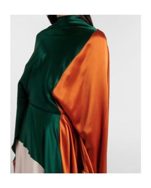 Roksanda Red Neolitsea Caped Silk Satin Gown