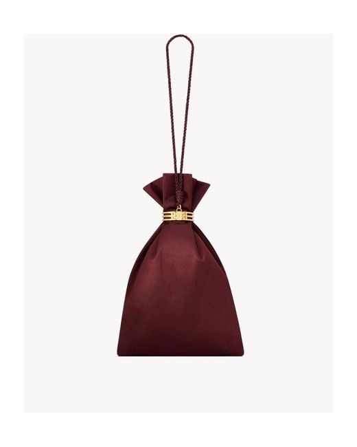 Saint Laurent Red Evening Logo Plaque Pouch