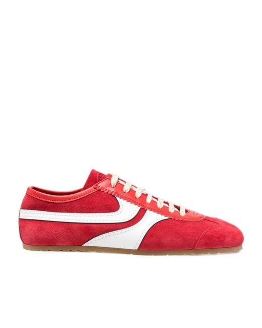Dries Van Noten Red Round-Toe Sneakers for men