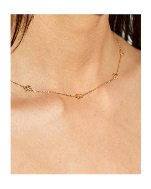 Tory Burch White Delicate Icon Charm Necklace