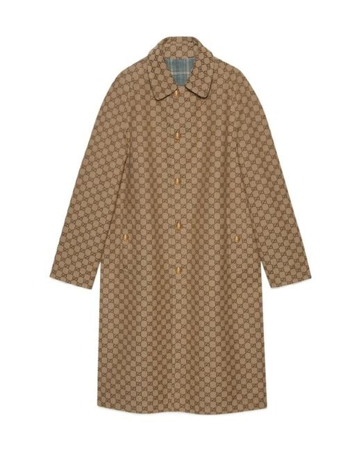 Gucci Gray Gg Reversible Coat
