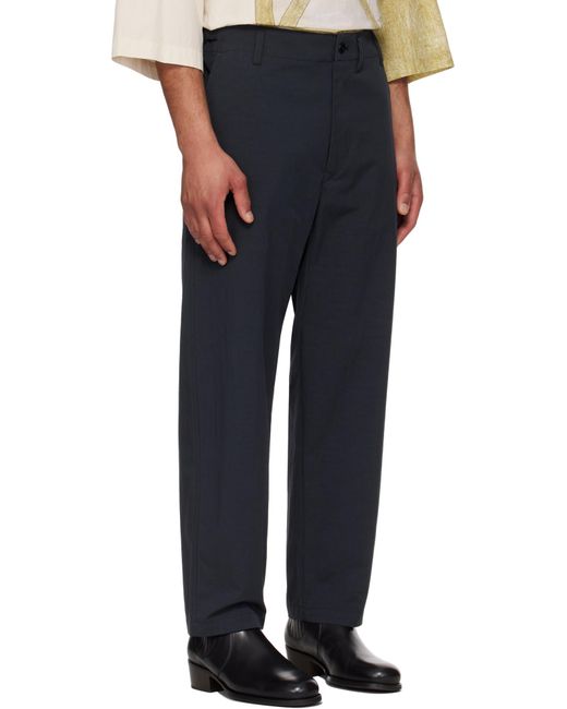 Lemaire Black Straight Leg Carrot Pants for men