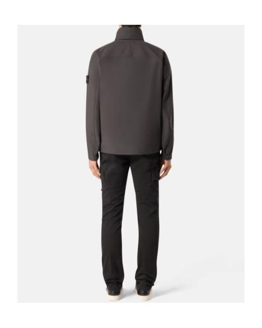 Stone Island Gray High-Neck Zipped Jacket for men