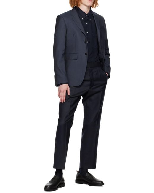 Thom Browne Blue Super 120 Tailored Trousers for men
