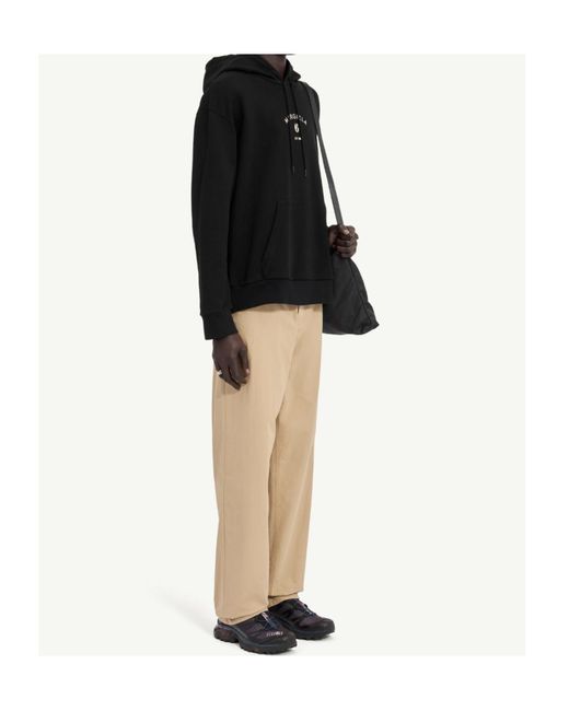MM6 by Maison Margiela Black Logo Printed Drawstring Hoodie for men