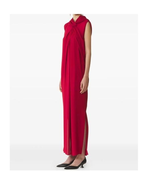 Lanvin Red Front Knot Dress