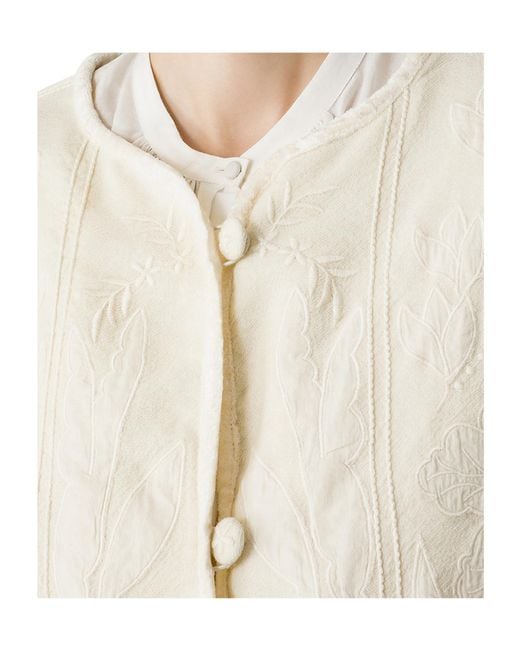 Forte_forte White Iris Embroidered Jacket