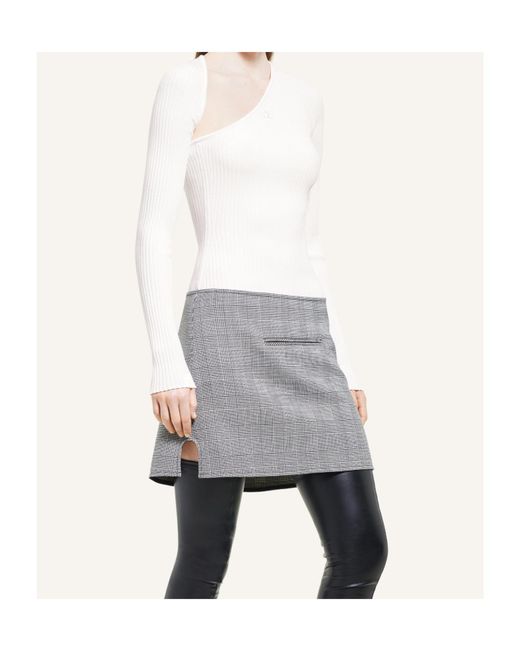 Courreges White Slash Ribbed-Knit Top