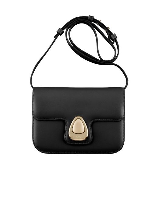 A.P.C. Black Logo Engraved Astra Small Shoulder Bag