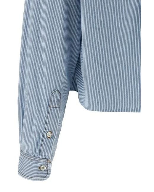 Miu Miu Blue Striped Chambray Shirt