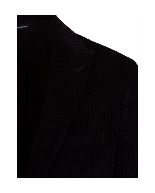 Tonello Black Peaked Lapel Velvet Jacket for men