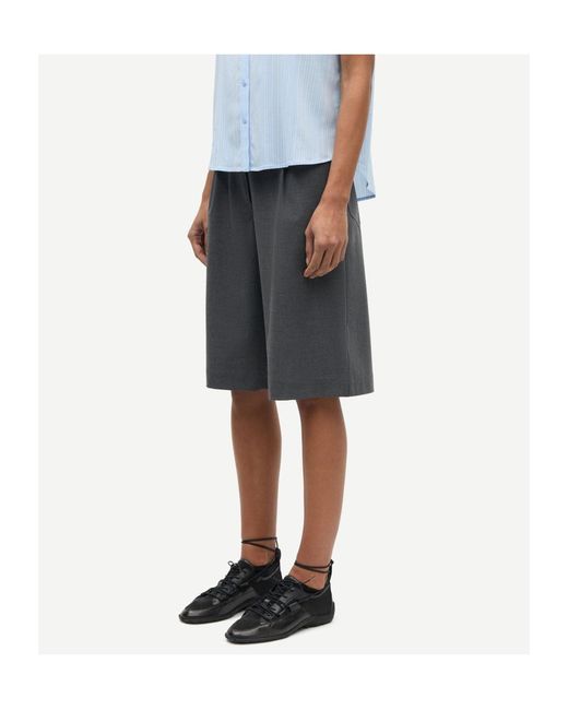 Samsøe & Samsøe Gray Saharper Pleat Shorts