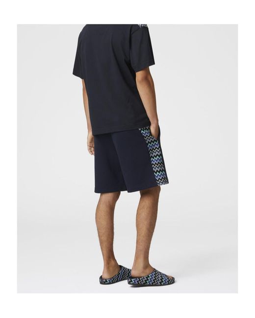 Missoni Blue Zigzag-Pattern Shorts for men