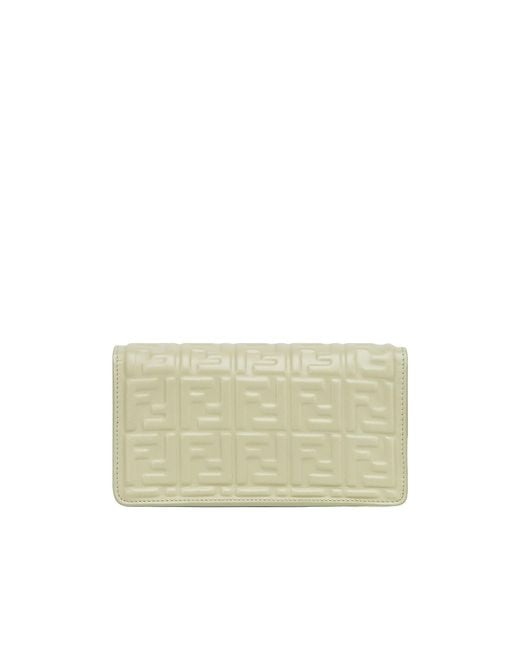Fendi Metallic Wallet Logo Embossed Wallet On Chain