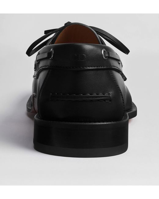Dior Black Homme Archie Boat Shoes for men