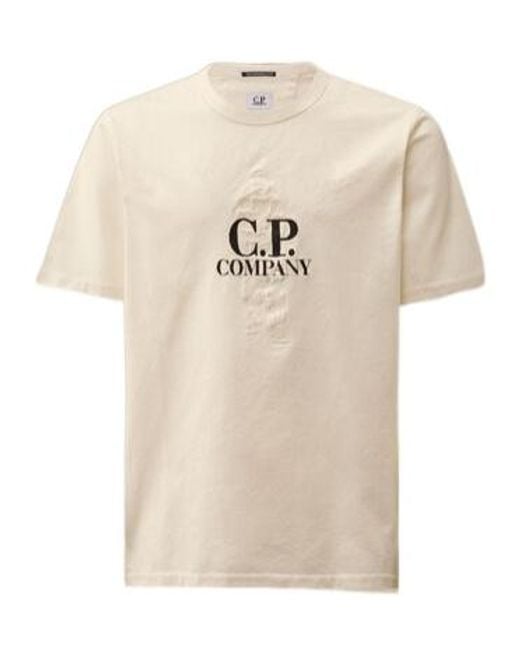 C P Company Natural Logo Emblem T-Shirt for men