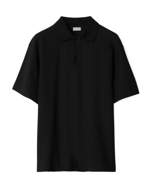 Burberry Black Short-Sleeve Polo Shirt for men