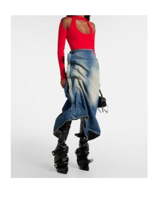 Y. Project Black Snap 100 Leather Knee-High Boots